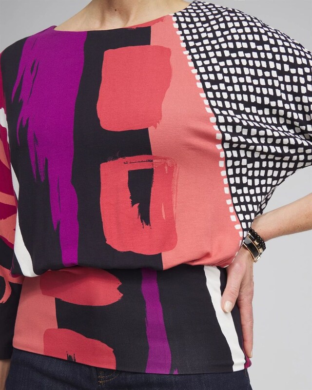 Touch of Cool Abstract Banded Hem Tee - image 4
